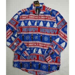 NWT South Park Howdy Ho! Mr. Hankey Long Sleeve Button Down Shirt, MEDIUM